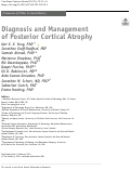 Cover page: Diagnosis and Management of Posterior Cortical Atrophy