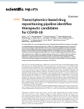 Cover page: Transcriptomics-based drug repositioning pipeline identifies therapeutic candidates for COVID-19.