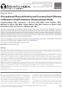 Cover page: Occupational Physical Activity and Coronary Heart Disease in Women's Health Initiative Observational Study.