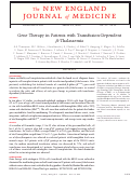 Cover page: Gene Therapy in Patients with Transfusion-Dependent β-Thalassemia