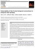 Cover page: Vulnerability of the frontal-temporal connections in temporal lobe epilepsy