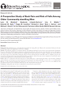 Cover page: A Prospective Study of Back Pain and Risk of Falls Among Older Community-dwelling Men.