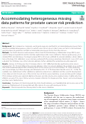 Cover page: Accommodating heterogeneous missing data patterns for prostate cancer risk prediction
