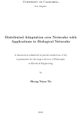 Cover page: Distributed Adaptation over Networks with Applications to Biological Networks