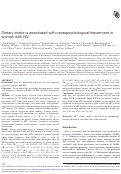 Cover page: Dietary intake is associated with neuropsychological impairment in women with HIV
