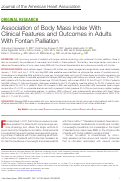 Cover page: Association of Body Mass Index With Clinical Features and Outcomes in Adults With Fontan Palliation
