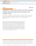 Cover page: Properties of structural variants and short tandem repeats associated with gene expression and complex traits