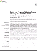 Cover page: Safety Net Provider Attitudes Toward Smoking Cessation Treatment