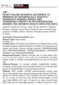 Cover page: HEART FAILURE INCIDENCE ACCORDING TO PRESENCE OF METABOLICALLY HEALTHY/UNHEALTHY NORMAL WEIGHT AND OVERWEIGHT/OBESITY IN POSTMENOPAUSAL WOMEN: THE WOMEN'S HEALTH INITIATIVE (WHI)