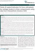 Cover page: Study of surgical indication for knee arthroplasty by cartilage analysis in three compartments using data from Osteoarthritis Initiative (OAI)