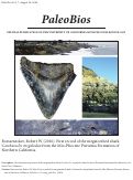 Cover page: First record of the megatoothed shark <em>Carcharocles megalodon</em> from the Mio-Pliocene Purisima Formation of Northern California.