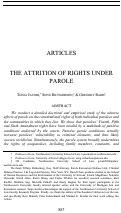 Cover page: The Attrition of Rights Under Parole