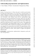 Cover page: Understanding Experimentation and Implementation: A Case Study of China's Government Transparency Policy