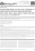 Cover page: Cerebral White Matter and Slow Gait: Contribution of Hyperintensities and Normal-appearing Parenchyma