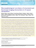 Cover page: Neuropathological correlates of structural and functional imaging biomarkers in 4-repeat tauopathies.