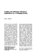 Cover page: Leading and Following Volunteers: Implications for a Changing Society