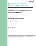 Cover page: Flexibility Inventory for Western Resource Planners: