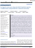 Cover page: Ecological restoration using intertidal foundation species: Considerations and potential for rockweed restoration