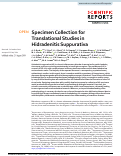 Cover page: Specimen Collection for Translational Studies in Hidradenitis Suppurativa