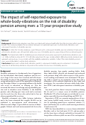 Cover page: The impact of self-reported exposure to whole-body-vibrations on the risk of disability pension among men: a 15 year prospective study