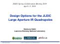 Cover page of Design Options for the JLEIC Large Aperture IR Quadrupoles