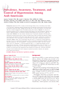 Cover page: Prevalence, Awareness, Treatment, and Control of Hypertension Among Arab Americans