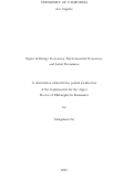 Cover page: Topics in Energy Economics, Environmental Economics, and Labor Economics