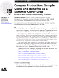 Cover page: Cowpea Production: Sample Costs and Benefits as a Summer Cover Crop