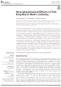 Cover page: Neurophysiological Effects of Trait Empathy in Music Listening