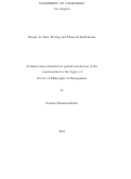 Cover page: Essays on Asset Pricing and Financial Institutions
