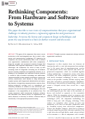 Cover page: Rethinking components: From hardware and software to systems