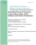 Cover page: Expanding Energy Performance Contracting in china: policy solutions and market mechanisms: