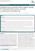 Cover page: Standard Versus Prosocial Online Support Groups for Distressed Breast Cancer Survivors: A Randomized Controlled Trial