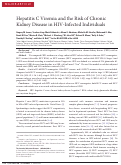 Cover page: Hepatitis C Viremia and the Risk of Chronic Kidney Disease in HIV-Infected Individuals