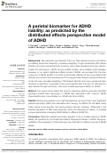 Cover page: A Parietal Biomarker for ADHD Liability: As Predicted by the Distributed Effects Perspective Model of ADHD