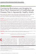 Cover page: Combining Biomarkers and Imaging for Short‐Term Assessment of Cardiovascular Disease Risk in Apparently Healthy Adults