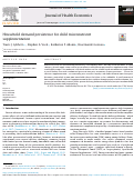 Cover page: Household demand persistence for child micronutrient supplementation.