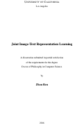 Cover page: Joint Image-Text Representation Learning