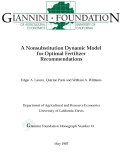 Cover page: Nonsubstitution Dynamic Model for Optimal Fertilizer Recommendations.
