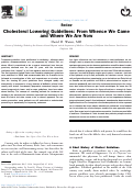 Cover page: Cholesterol Lowering Guidelines: From Whence We Came and Where We Are Now