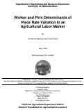 Cover page: Worker and Firm Determinants of Piece Rate Variation in an Agricultural Labor Market