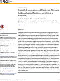Cover page: Variable importance and prediction methods for longitudinal problems with missing variables.