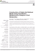 Cover page: Construction of Viable Soil Defined Media Using Quantitative Metabolomics Analysis of Soil Metabolites