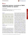 Cover page: Understand spiciness: mechanism of TRPV1 channel activation by capsaicin