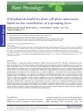 Cover page: A biophysical model for plant cell plate maturation based on the contribution of a spreading force.