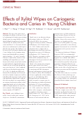 Cover page: Effects of Xylitol Wipes on Cariogenic Bacteria and Caries in Young Children