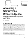 Cover page: Advancing a Controversial Research Agenda: Navigating Institutional Dynamics and Politics