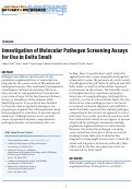 Cover page: Investigation of Molecular Pathogen Screening Assays for Use in Delta Smelt