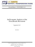 Cover page: An Economic Analysis of the Good Roads Movement