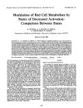 Cover page: Modulation of red cell metabolism by states of decreased activation: Comparison between states